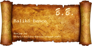 Balikó Bence névjegykártya