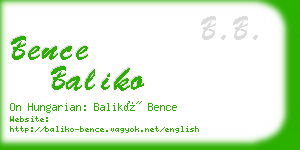 bence baliko business card